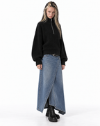 Half-Zip Knit Sweater — Black