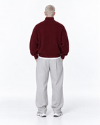 Half-Zip Knit Sweater — Burgundy