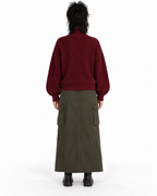 Half-Zip Knit Sweater — Burgundy