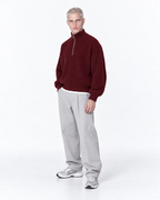 Half-Zip Knit Sweater — Burgundy