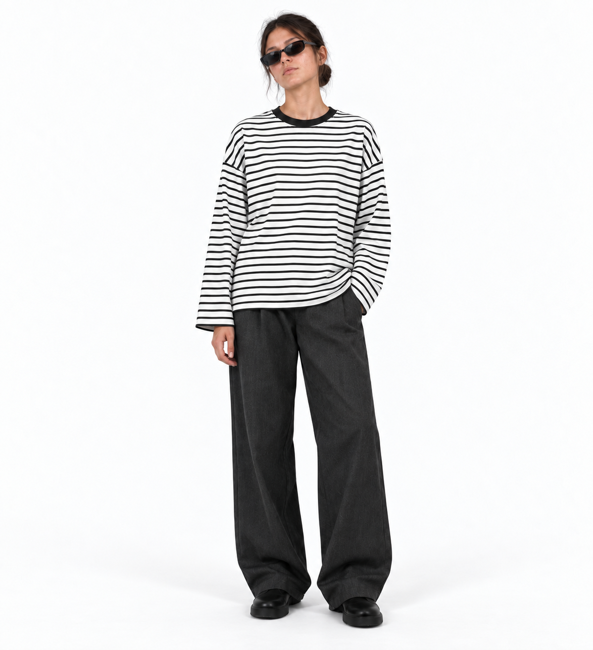 White Stripe Relaxed Fit