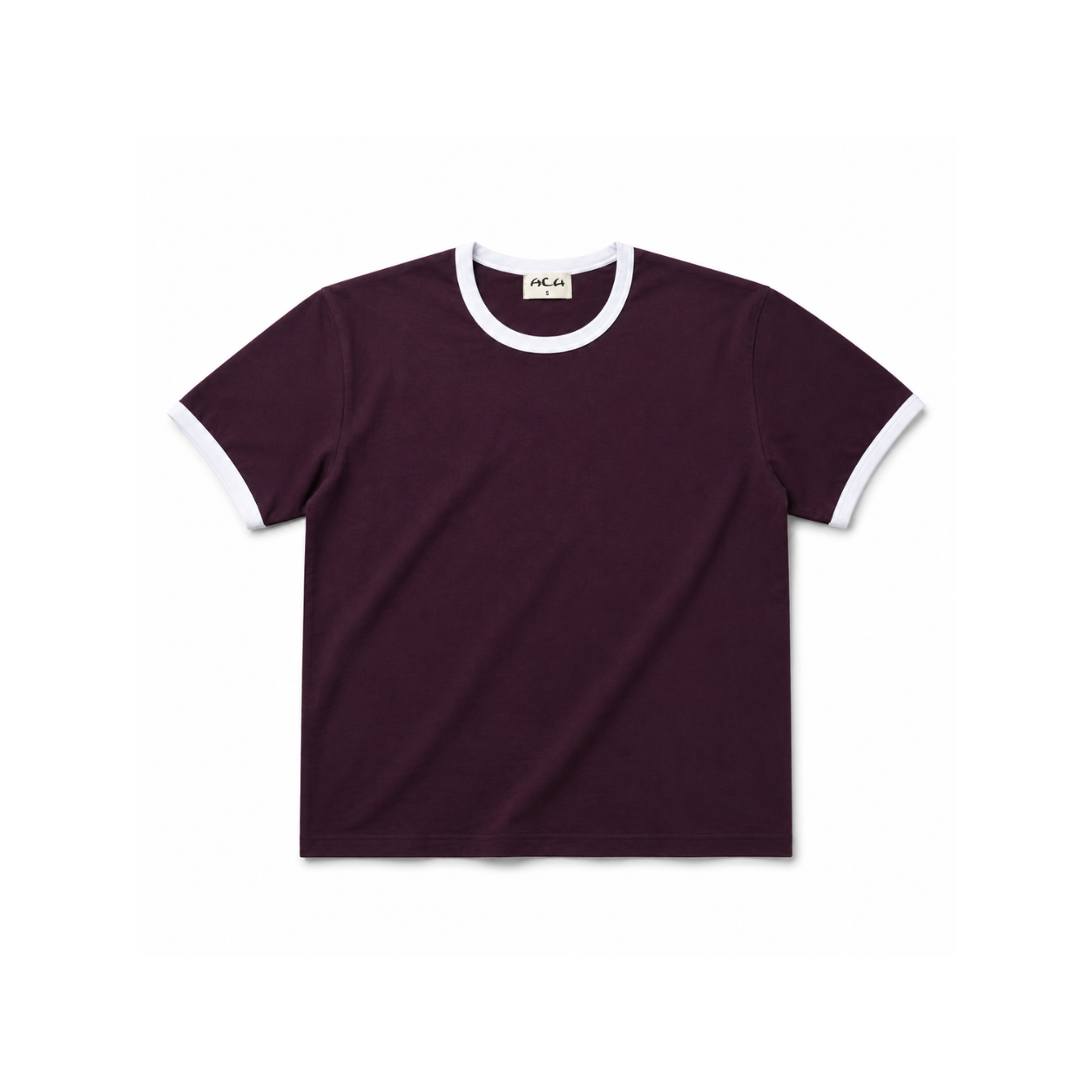 Ringer tee in burgundy