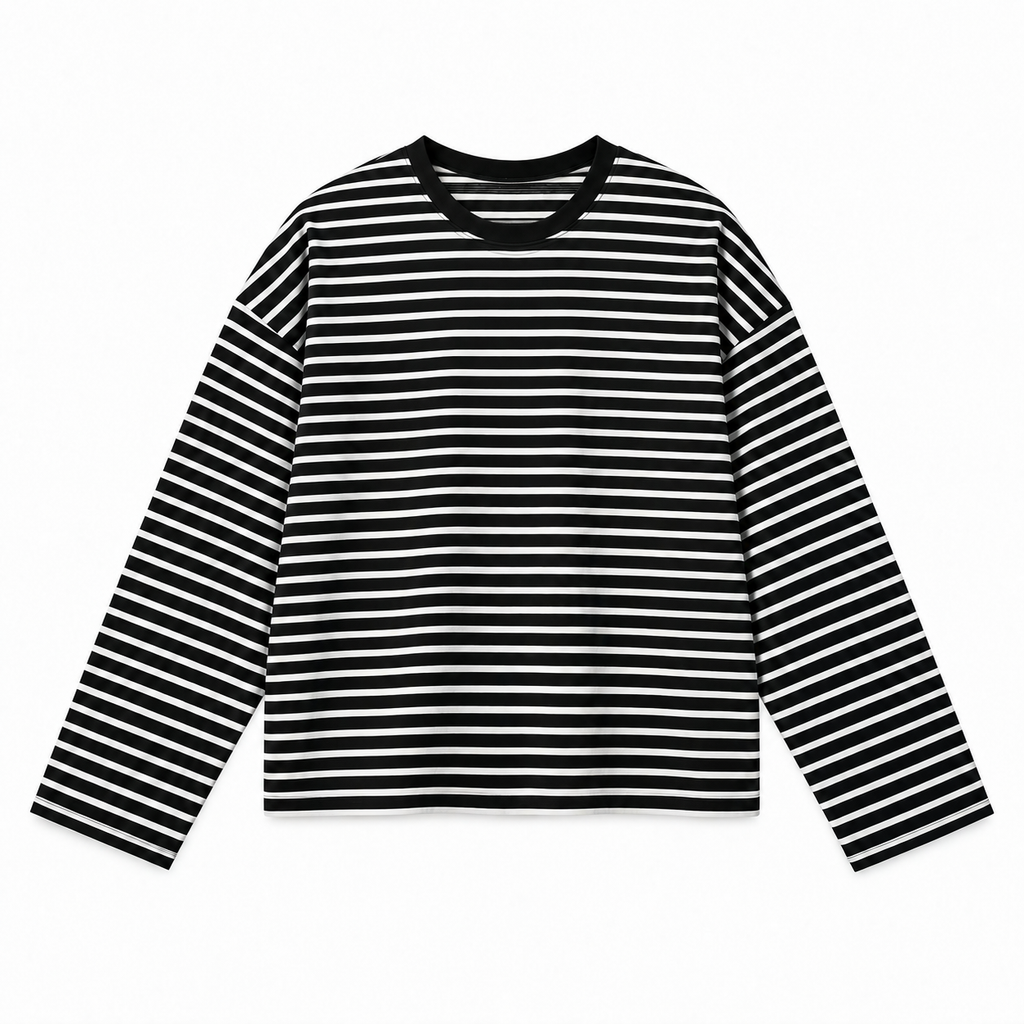 Black Stripe Relaxed Fit