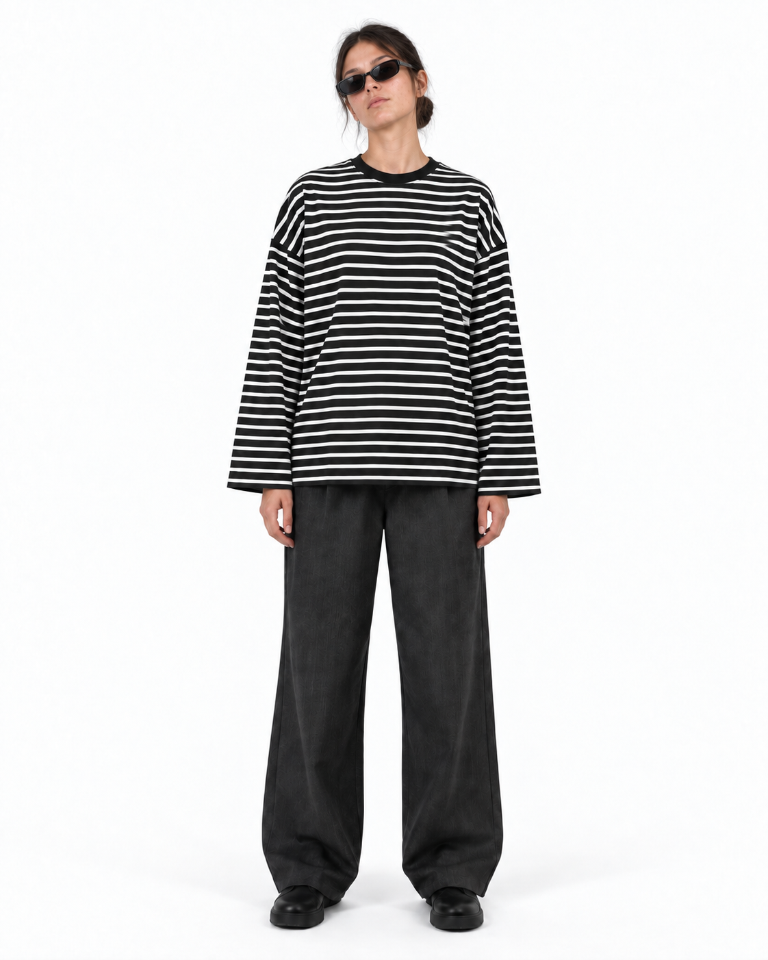 Black Stripe Relaxed Fit