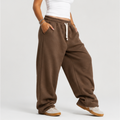 wide leg sweatpants - Brown