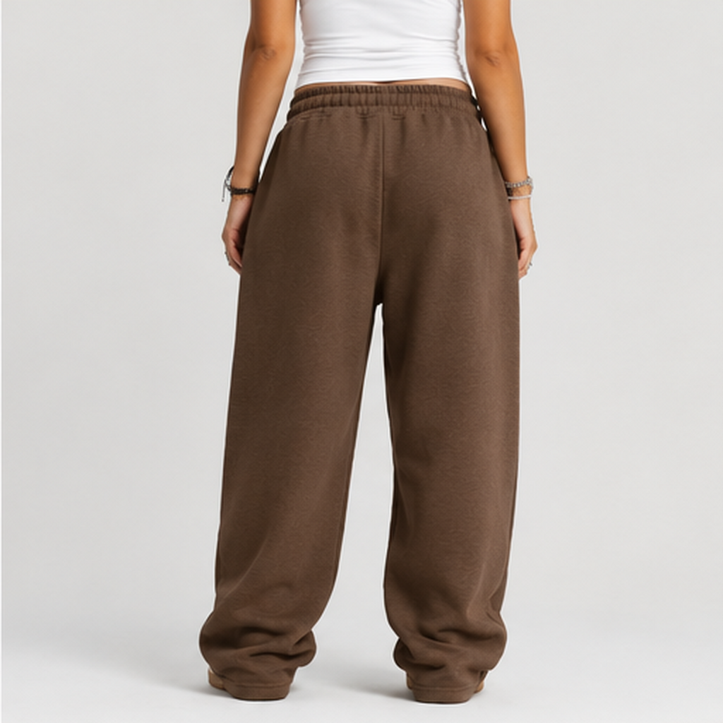wide leg sweatpants - Brown